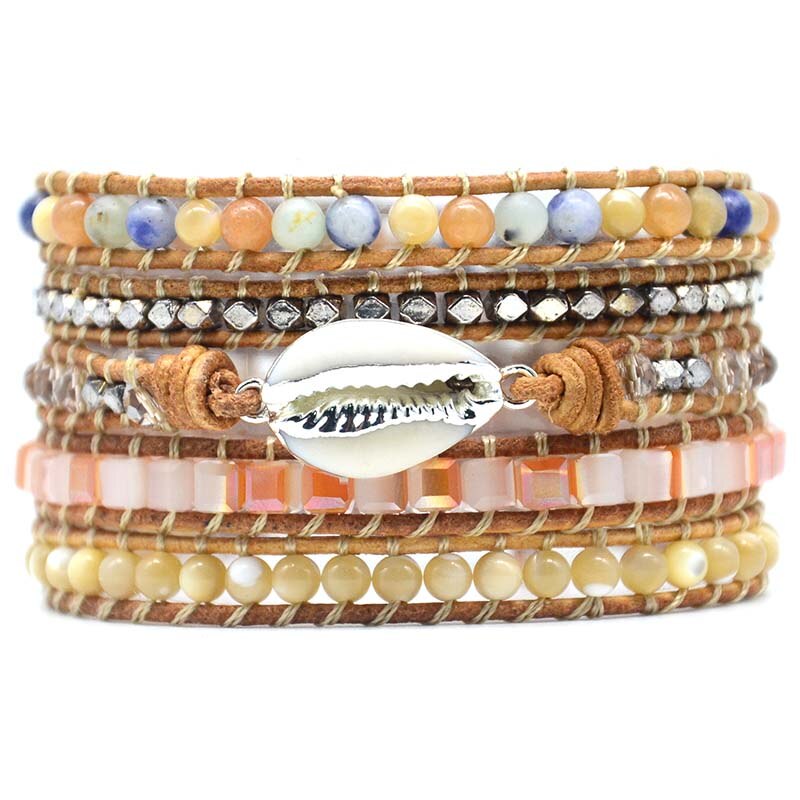 Pearl Mix Stone Wrap Bracelet - Wrap Bracelets - Pretland | Spiritual Crystals & Jewelry