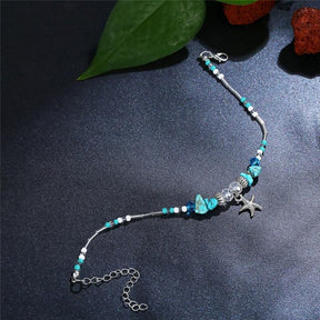 Chic Turquoise Starfish Anklet - Anklets - Pretland | Spiritual Crystals & Jewelry