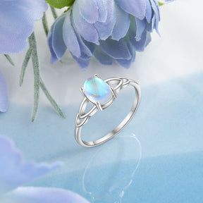 Chic Oval Moonstone 925 Sterling Silver Ring - Rings - Pretland | Spiritual Crystals & Jewelry