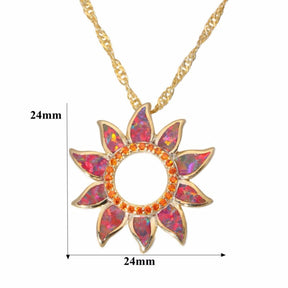 Spiritual Sun Orange Fire Opal Necklace - Necklaces - Pretland | Spiritual Crystals & Jewelry