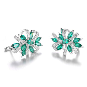 Elegant Emerald 925 Sterling Silver Earrings - Earrings - Pretland | Spiritual Crystals & Jewelry