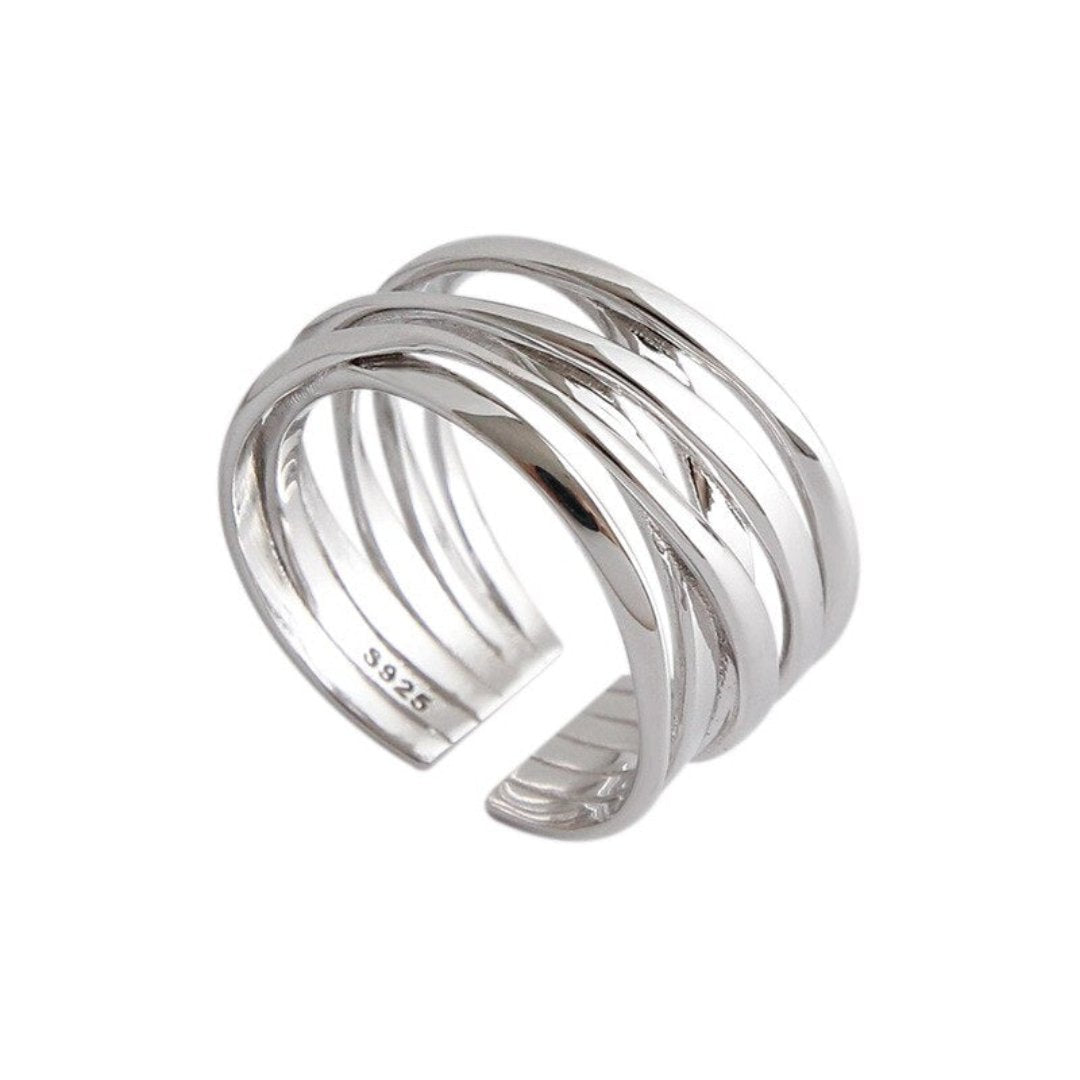 Celeste 925 Sterling Silver Adjustable Ring - Rings - Pretland | Spiritual Crystals & Jewelry