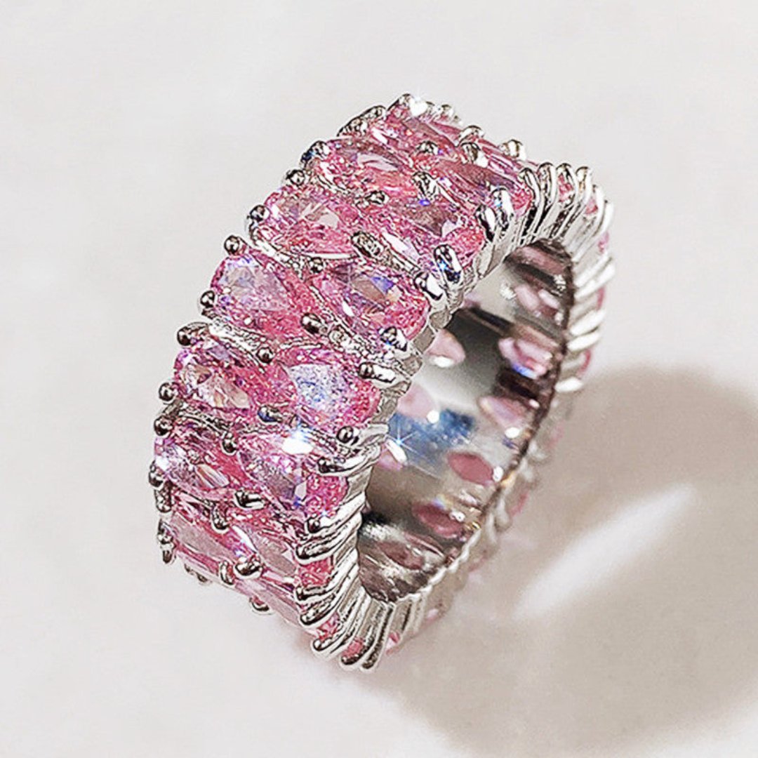 Luxury Colorful Cubic Zirconia Ring - 6 / Pink - Rings - Pretland | Spiritual Crystals & Jewelry