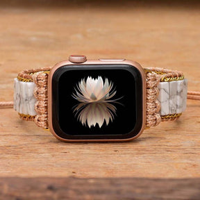 Fashionable White Howlite Apple Watch Strap - Apple Watch Straps - Pretland | Spiritual Crystals & Jewelry