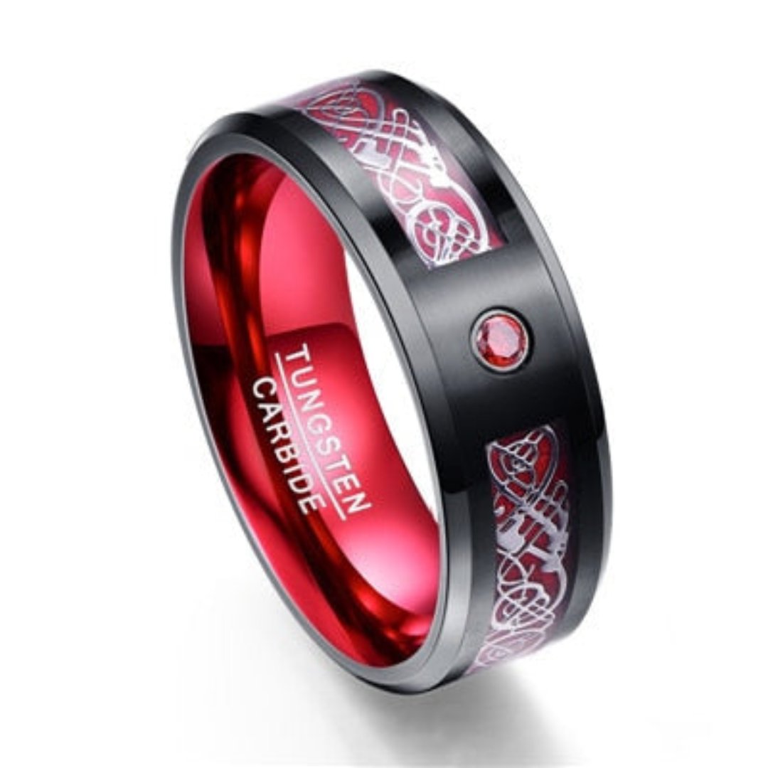 Confidence Zircon Men Ring - 6 / Red - Rings - Pretland | Spiritual Crystals & Jewelry