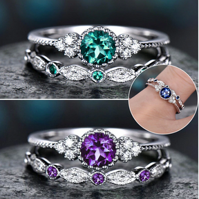 Luxury Zirconia Ring Set - Rings - Pretland | Spiritual Crystals & Jewelry