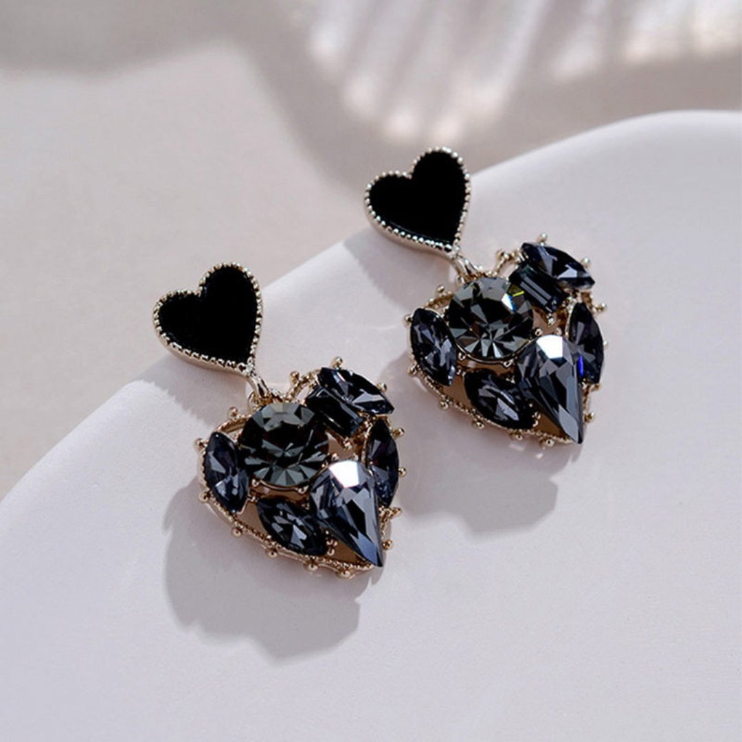 Vintage Love Black Crystal Earrings - Earrings - Pretland | Spiritual Crystals & Jewelry