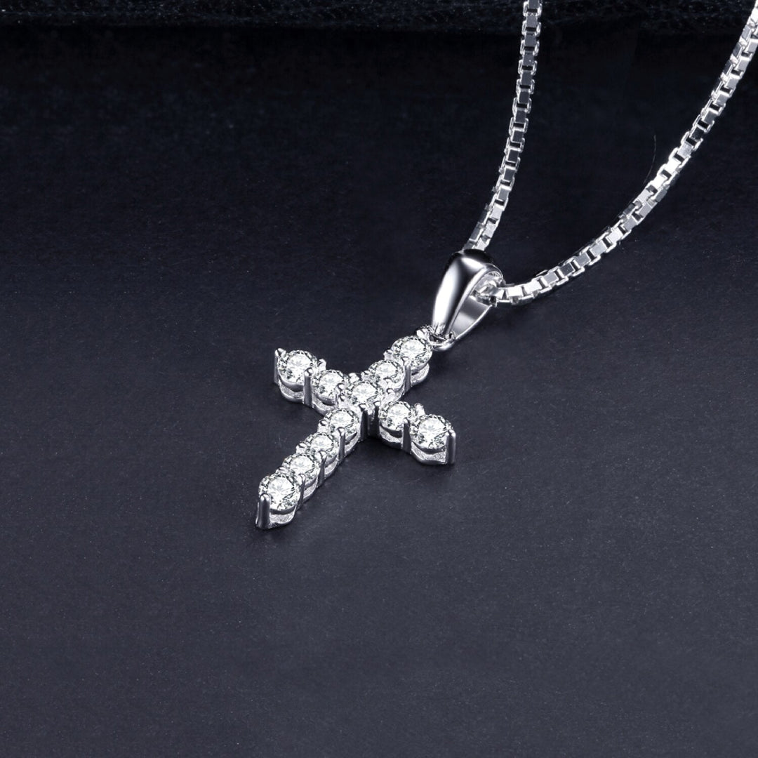 Chic Cross Zirconia Sterling Silver Pendant - Necklaces - Pretland | Spiritual Crystals & Jewelry