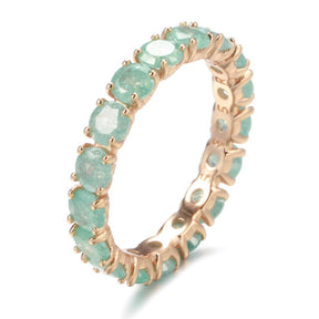 Luxury Zirconia Round Gold Plated Ring - 7 / Green - Rings - Pretland | Spiritual Crystals & Jewelry