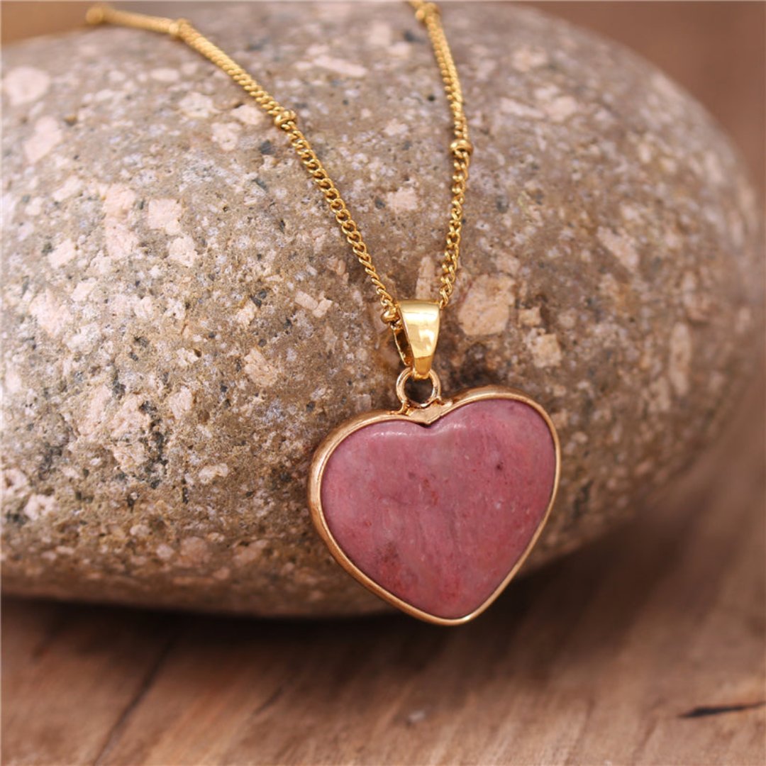 Spiritual Heart Natural Stone Necklace - Necklaces - Pretland | Spiritual Crystals & Jewelry