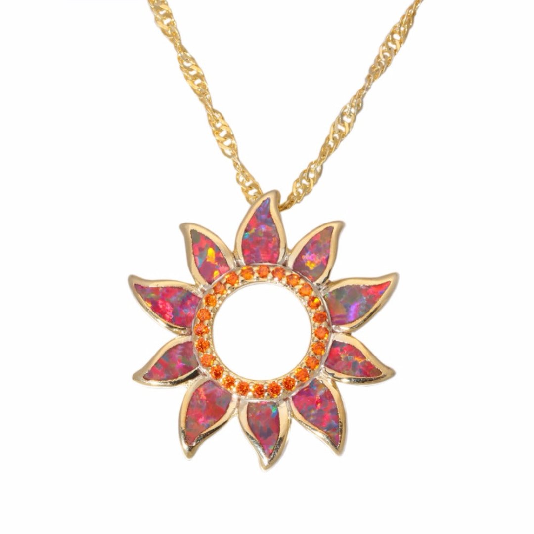 Spiritual Sun Orange Fire Opal Necklace - Necklaces - Pretland | Spiritual Crystals & Jewelry