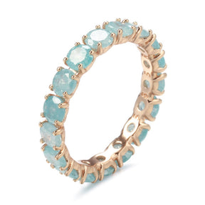 Luxury Zirconia Round Gold Plated Ring - 7 / Blue - Rings - Pretland | Spiritual Crystals & Jewelry
