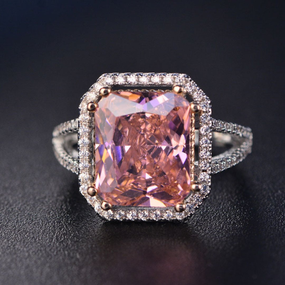 Romantic Pink Quartz Silver Ring - Rings - Pretland | Spiritual Crystals & Jewelry