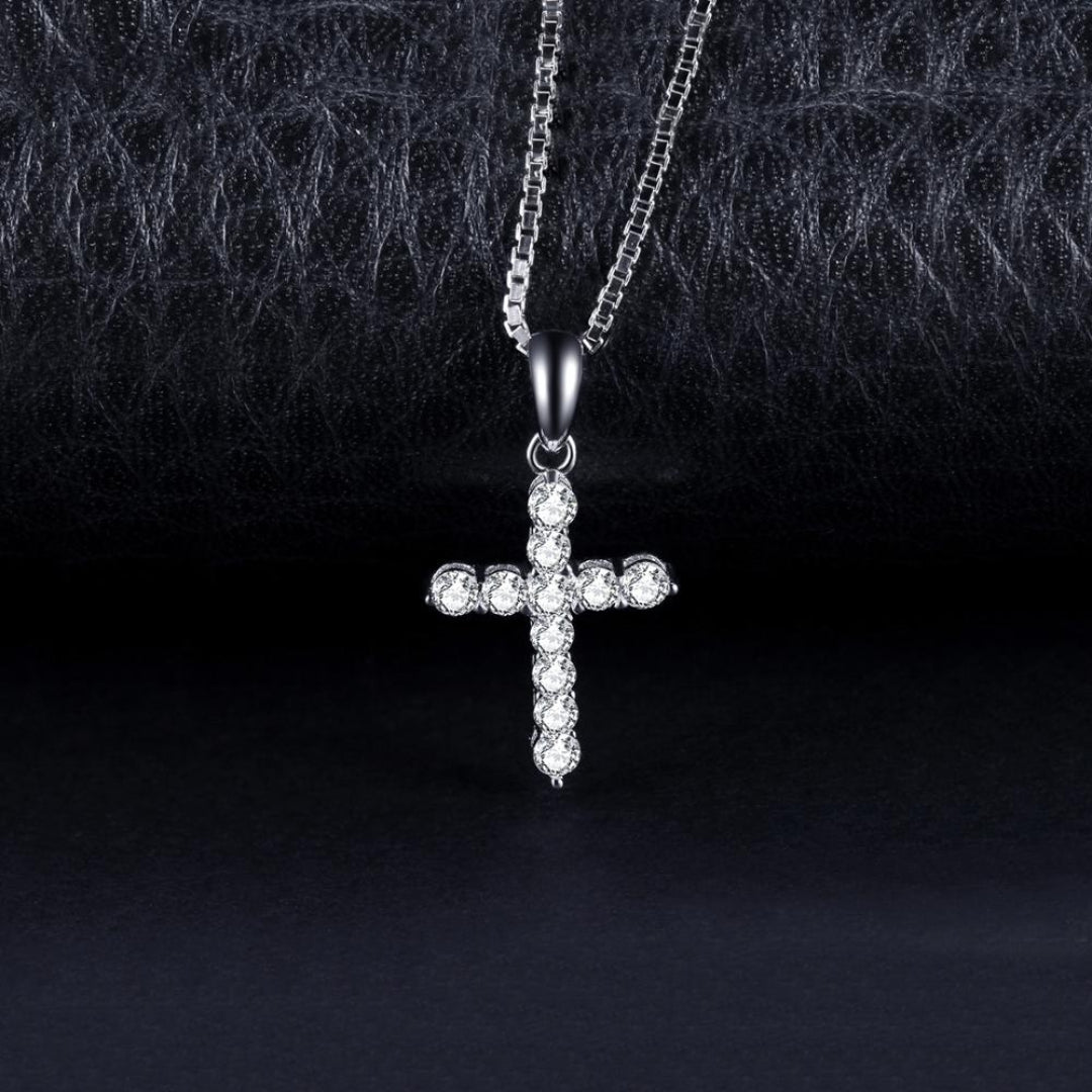 Chic Cross Zirconia Sterling Silver Pendant - Necklaces - Pretland | Spiritual Crystals & Jewelry