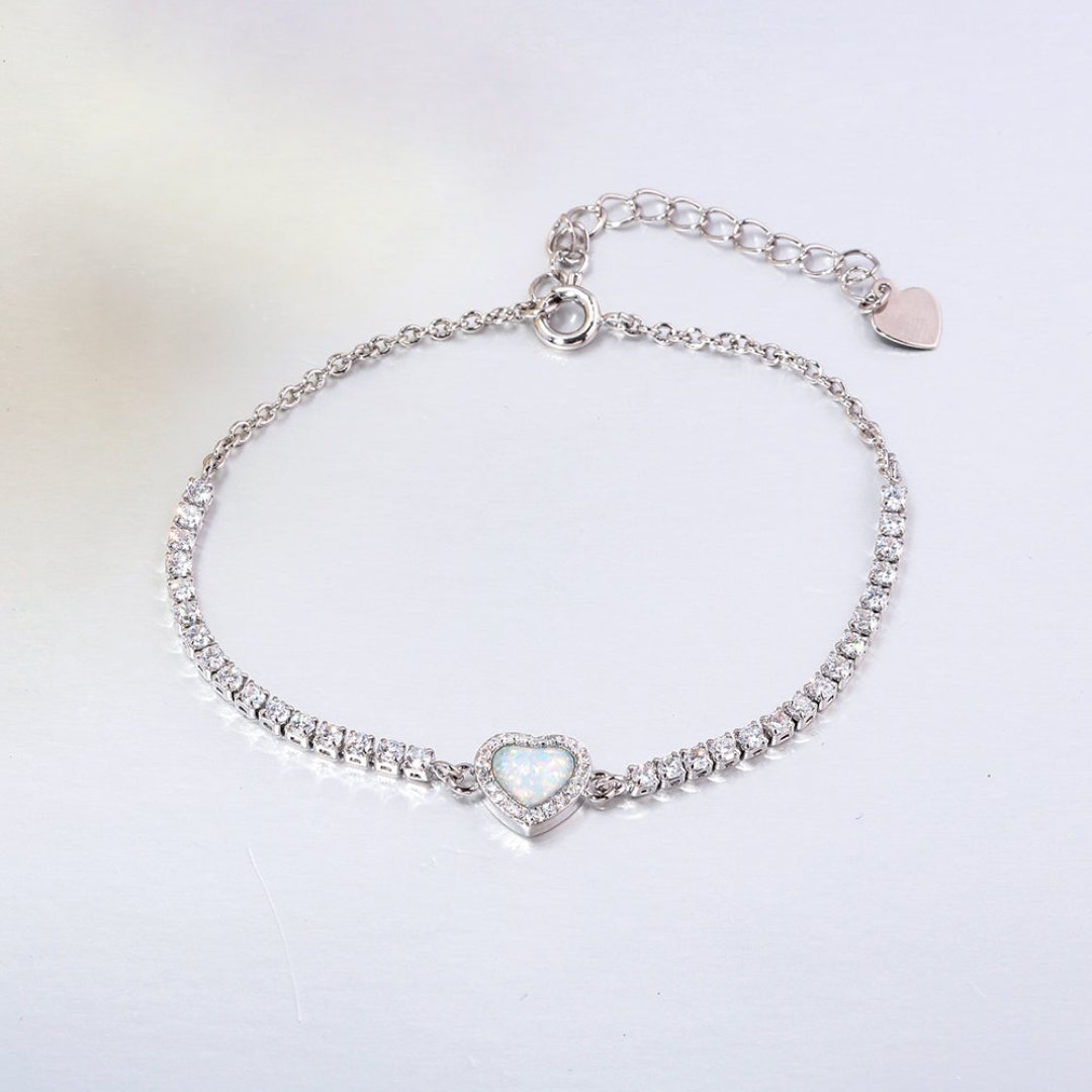 Enchanting Heart Fire Opal Bracelet - Bracelets - Pretland | Spiritual Crystals & Jewelry