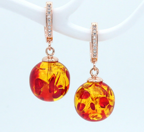 Spiritual Follow the Sun Amber Earrings - Earrings - Pretland | Spiritual Crystals & Jewelry