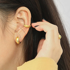 Aurora Minimalist 925 Sterling Silver Hoop Earrings - Hoop Earrings - Pretland | Spiritual Crystals & Jewelry