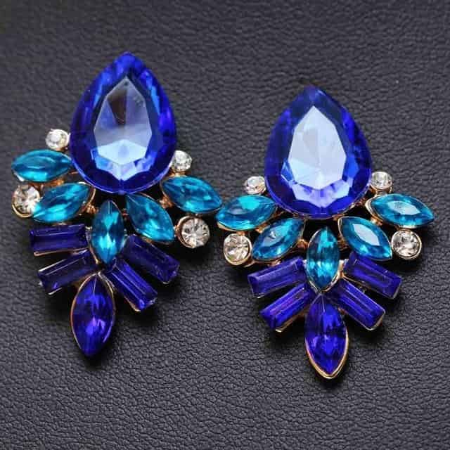 Crystal Rhinestone Dangle Earrings - Blue - Earrings - Pretland | Spiritual Crystals & Jewelry
