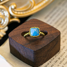 Elegant Malachite & Turquoise 925 Silver Rings - Resizable / Blue - Rings - Pretland | Spiritual Crystals & Jewelry