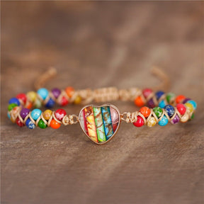 7 Chakra Heart Unisex Natural Stone Braided Bracelet - Women Size - Bracelets - Pretland | Spiritual Crystals & Jewelry