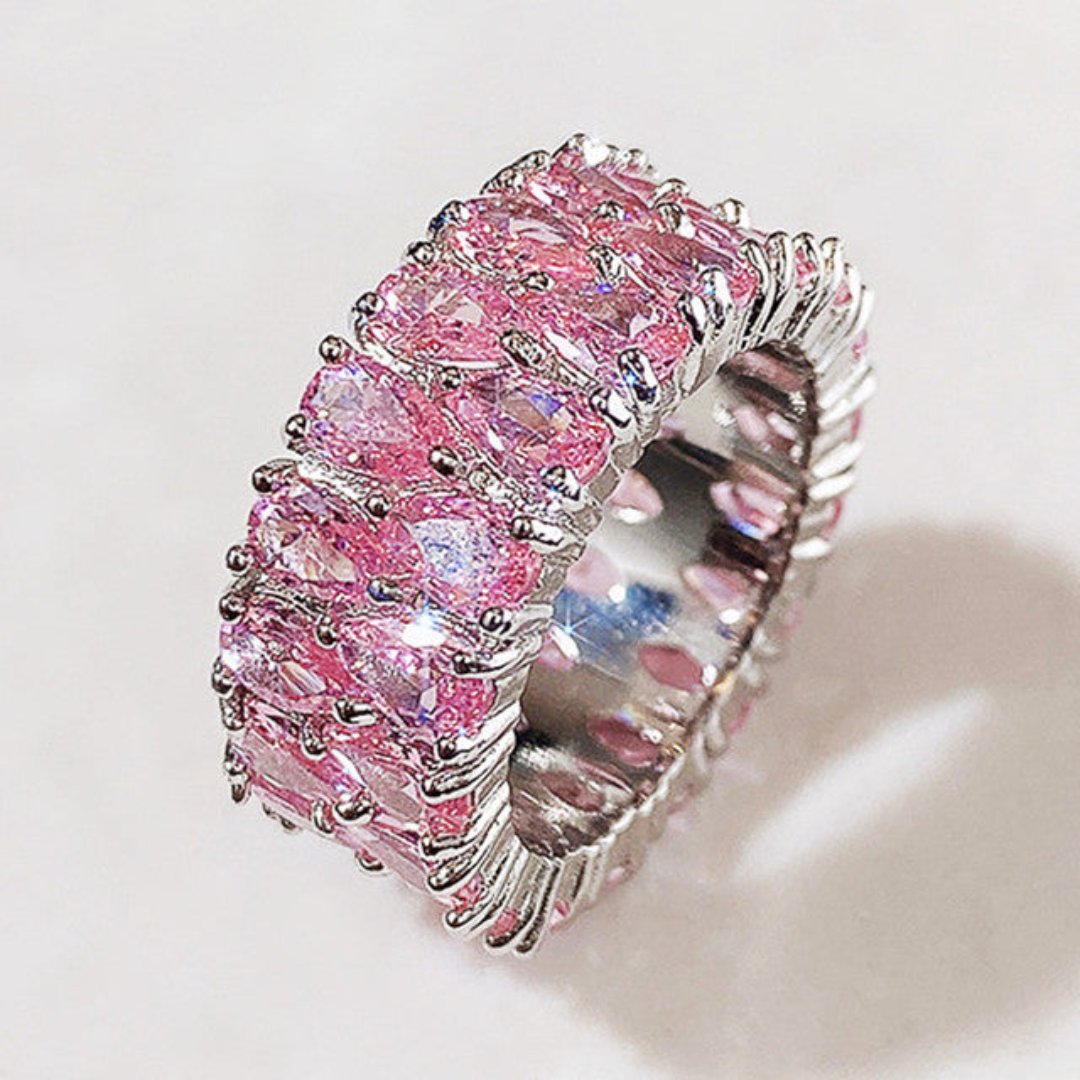 Luxury Colorful Cubic Zirconia Ring - Rings - Pretland | Spiritual Crystals & Jewelry