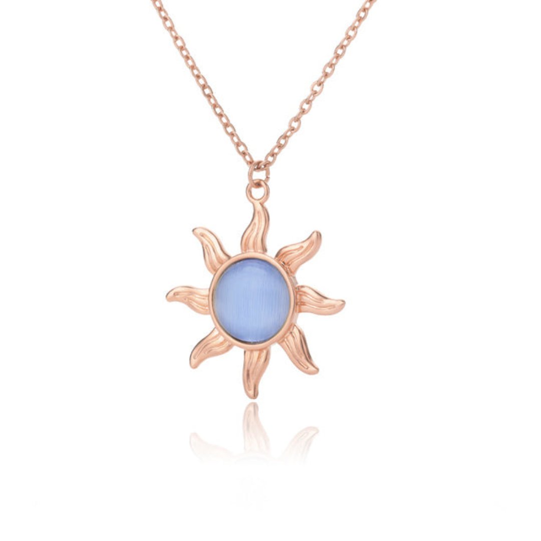 Sun Flower Moonstone & Labradorite Necklace - Pink - Necklaces - Pretland | Spiritual Crystals & Jewelry