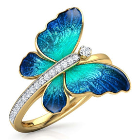 Butterfly Spirit Crystal Ring - 5 / Gold - Rings - Pretland | Spiritual Crystals & Jewelry