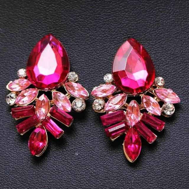 Crystal Rhinestone Dangle Earrings - Pink - Earrings - Pretland | Spiritual Crystals & Jewelry
