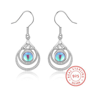 Boho Moonstone 925 Sterling Silver Earrings - Drop Earrings - Pretland | Spiritual Crystals & Jewelry