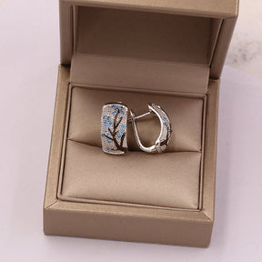 Elegant Tree of Zirconia Earrings - Blue - Earrings - Pretland | Spiritual Crystals & Jewelry