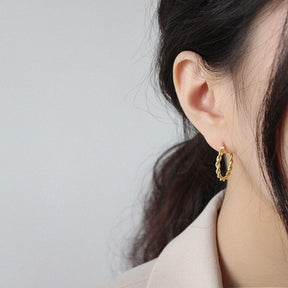 Venus 925 Sterling Silver Earrings - Gold - Hoop Earrings - Pretland | Spiritual Crystals & Jewelry
