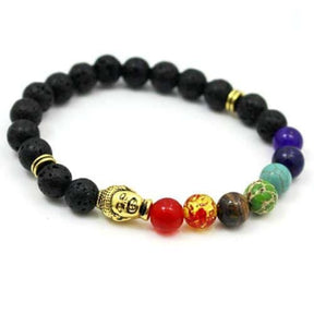 7 Chakra Zen Spirit Bracelet - Buddha and Lava - Bracelets - Pretland | Spiritual Crystals & Jewelry