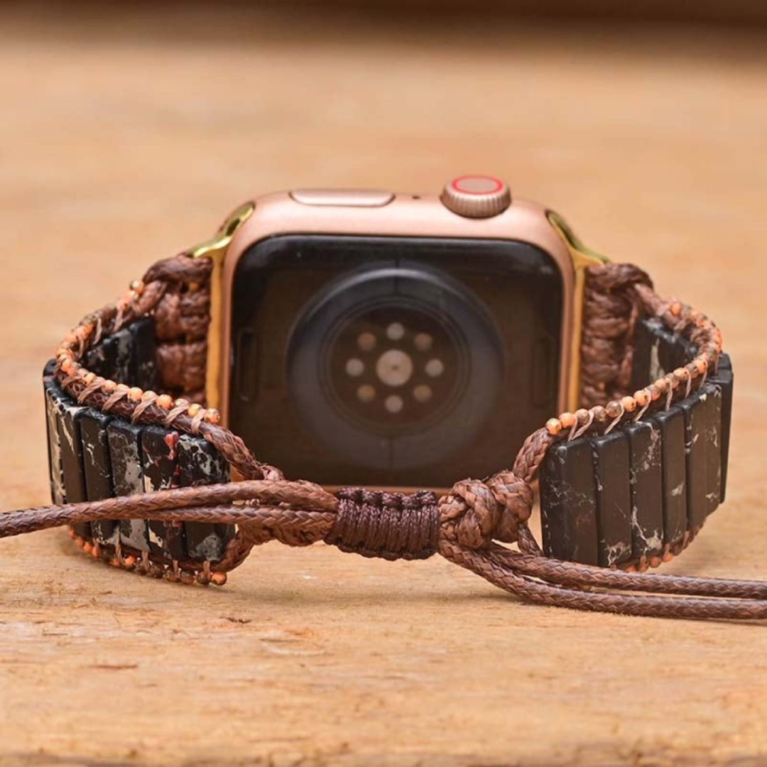 Bohemian Black Jasper Stone Apple Watch Strap - Apple Watch Straps - Pretland | Spiritual Crystals & Jewelry