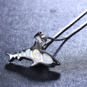 Spirit Shark Opal Silver Necklace - Necklaces - Pretland | Spiritual Crystals & Jewelry