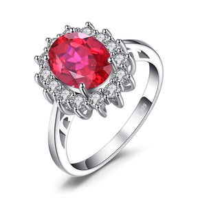 Diana Style Emerald 925 Sterling Silver Ring - 6 / Ruby - Rings - Pretland | Spiritual Crystals & Jewelry