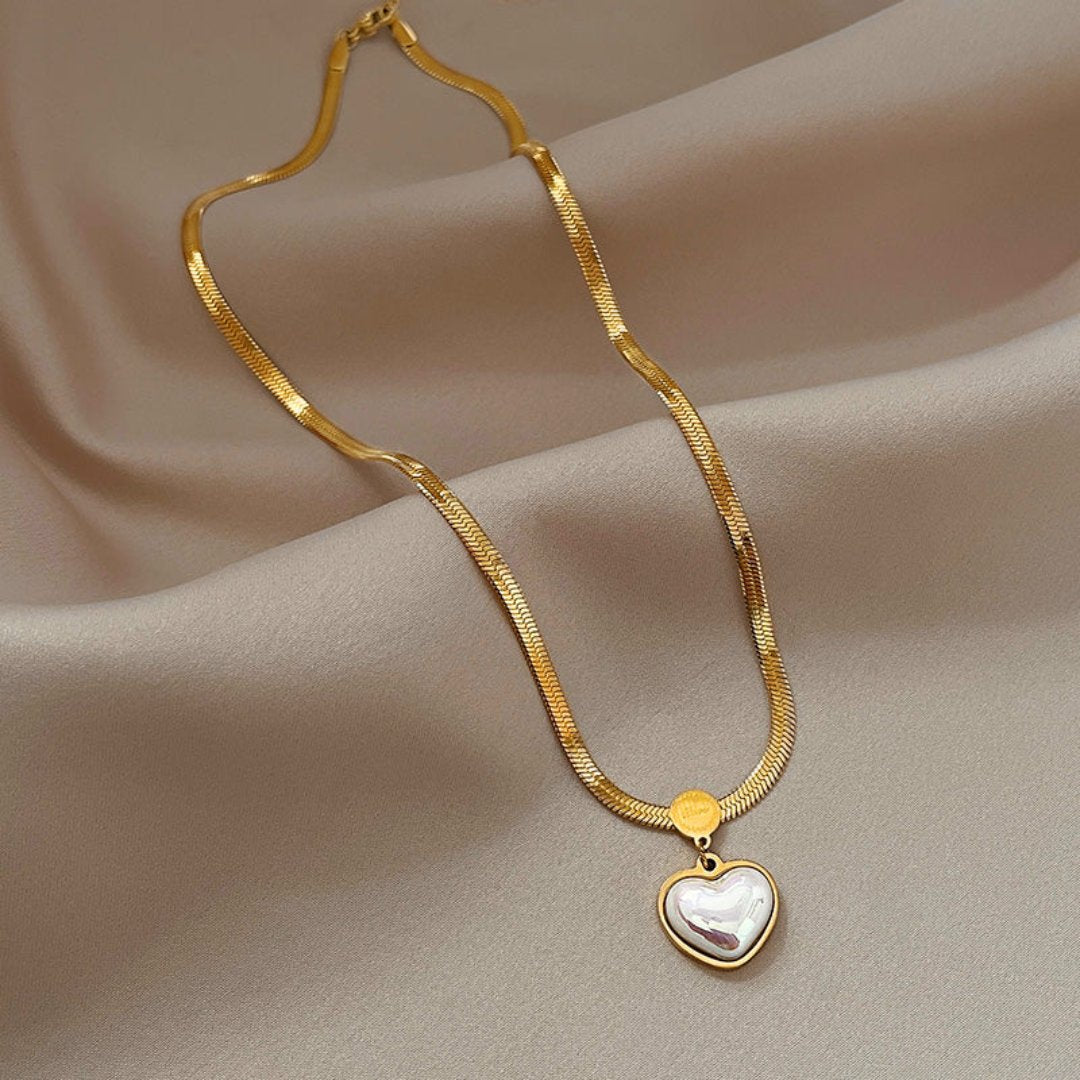 Chic Heart Pearl Gold Color Necklace - Necklaces - Pretland | Spiritual Crystals & Jewelry