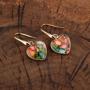 Colorful Handmade Jasper Drop Earrings - Earrings - Pretland | Spiritual Crystals & Jewelry