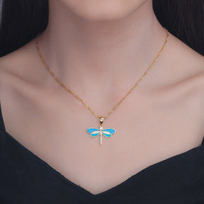 Spiritual Dragonfly Opal 925 Sterling Silver Pendant - Pendants - Pretland | Spiritual Crystals & Jewelry
