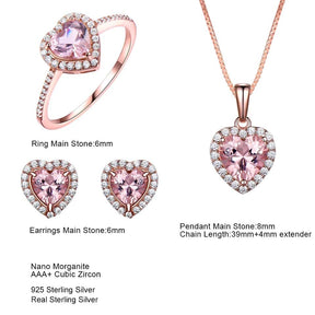 Elegant Morganite Sterling Silver Set - Bundles - Pretland | Spiritual Crystals & Jewelry