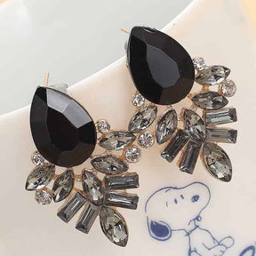 Crystal Rhinestone Dangle Earrings - Black - Earrings - Pretland | Spiritual Crystals & Jewelry