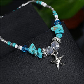 Chic Turquoise Starfish Anklet - Anklets - Pretland | Spiritual Crystals & Jewelry