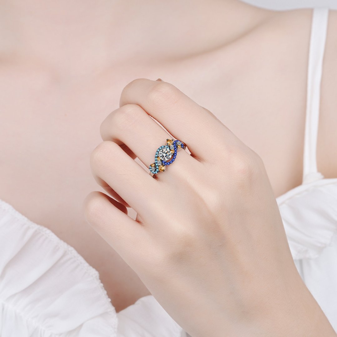 Spirit Starry Night 0.5 Carat Moissanite Ring - Rings - Pretland | Spiritual Crystals & Jewelry