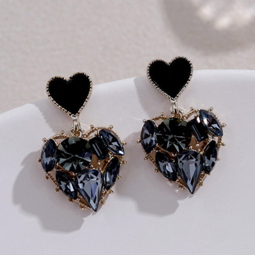 Vintage Love Black Crystal Earrings - Earrings - Pretland | Spiritual Crystals & Jewelry