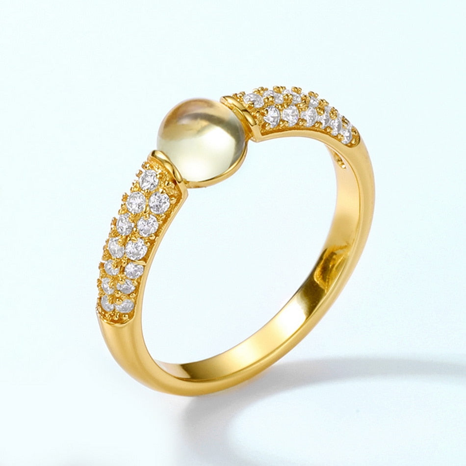 Elizabeth Quartz 18K Gold Vermeil Ring - Rings - Pretland | Spiritual Crystals & Jewelry