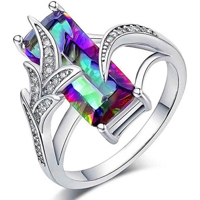 Rainbow Topaz Sterling Silver Ring - 5 - Rings - Pretland | Spiritual Crystals & Jewelry