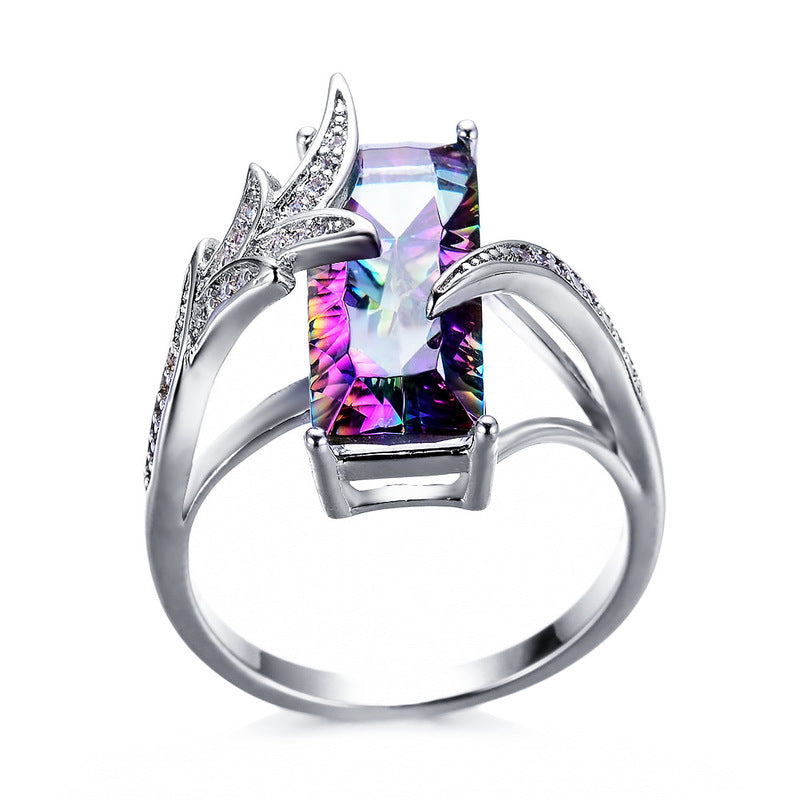 Rainbow Topaz Sterling Silver Ring - Rings - Pretland | Spiritual Crystals & Jewelry