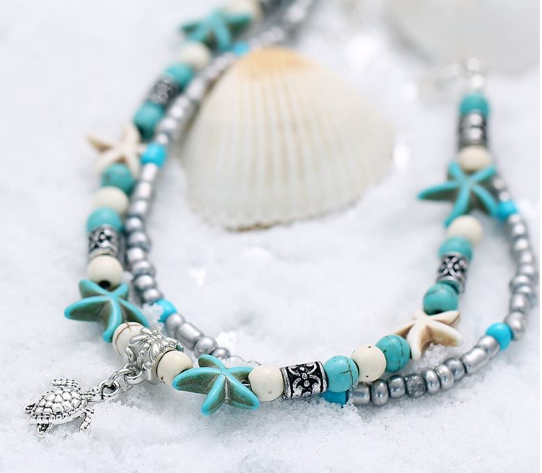Lovely Turtle Anklet - Anklets - Pretland | Spiritual Crystals & Jewelry