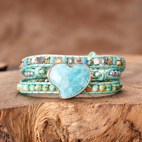 Mystical Amazonite Wrap Bracelet - Wrap Bracelets - Pretland | Spiritual Crystals & Jewelry