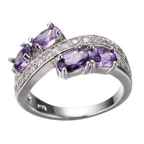 Stylish Amethyst Silver Ring - Rings - Pretland | Spiritual Crystals & Jewelry
