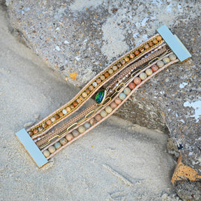 Spiritual Green Opal Cuff Bracelet - Bracelets - Pretland | Spiritual Crystals & Jewelry